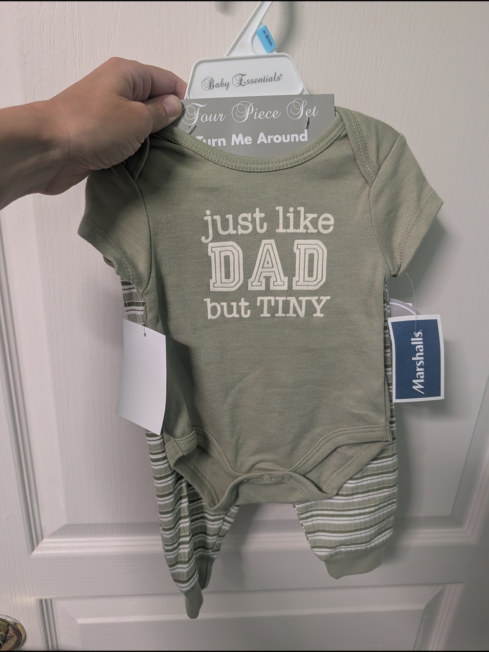 Marshalls Olive Green 'Just Like Dad But Tiny' Baby One-Piece Set